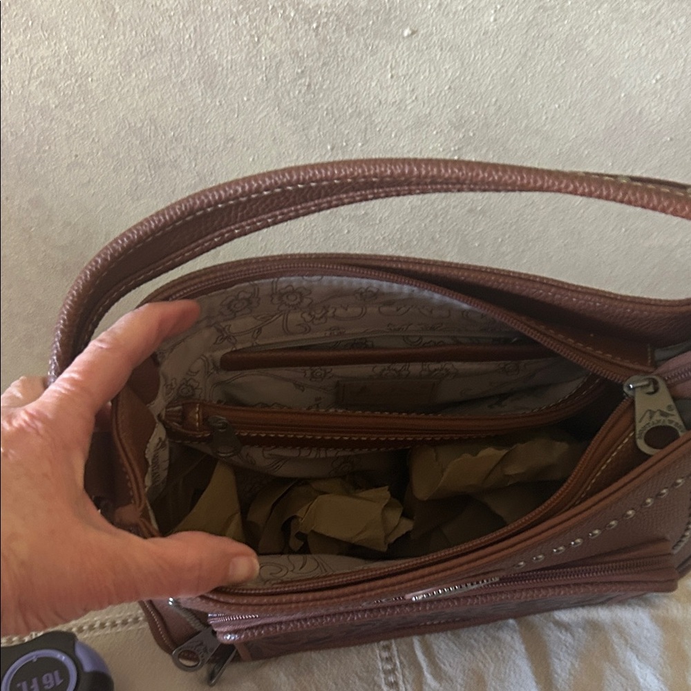 Montana West Dark Brown Studded Crossbody Bag - Picture 3 of 4